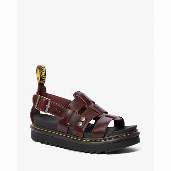 Dr Martens Férfi Terry Bőr Strap Szandál Gesztenyebarna